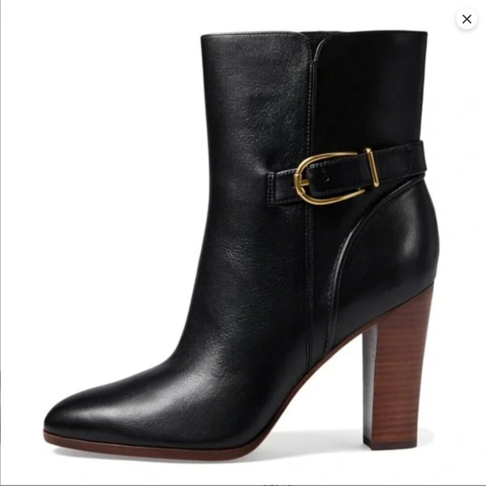 Veronica Beard Viv Black Leather Ankle Boots